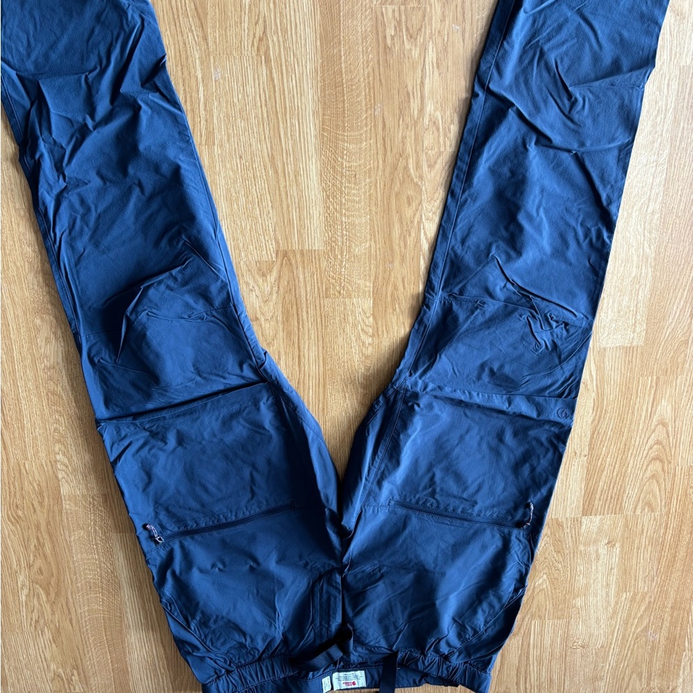 Fjallraven Blue Cargo Pants with Articulated Knees